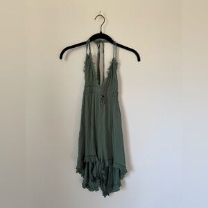 Tulum Boutique Halter Tie Neck Open Back Romper